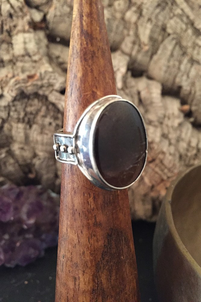 Bague Quartz Fumé Argent