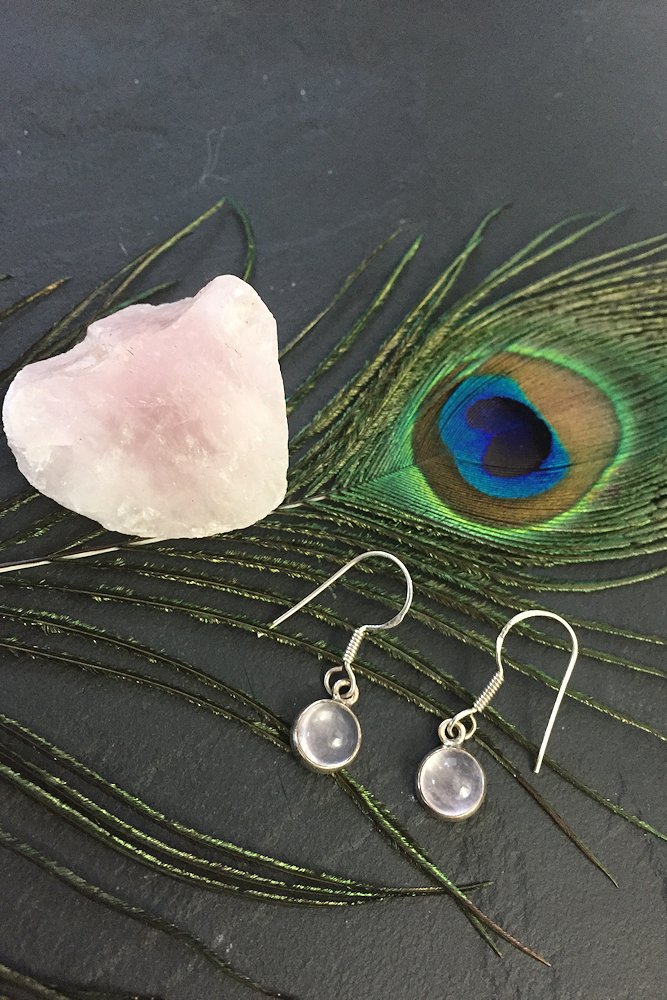 Boucles d'Oreilles Quartz Rose